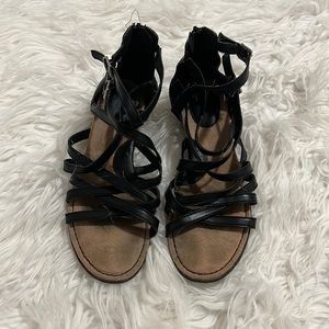 B.O.C. Mimi Black Gladiator Sandals